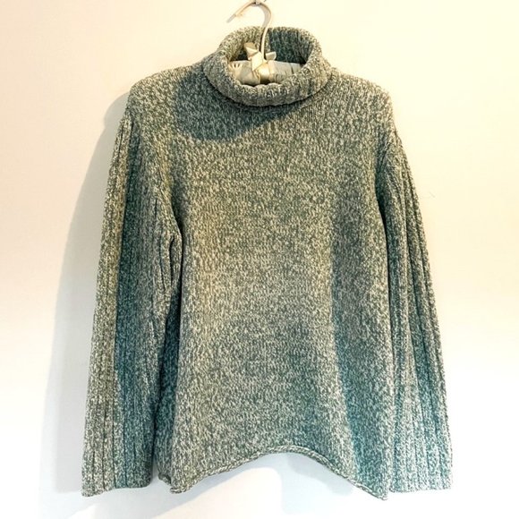 J. Jill Green and White Turtleneck Sweater - Never Worn - Picture 1 of 6